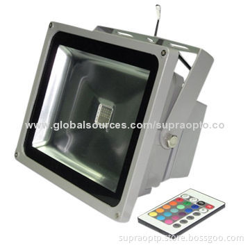 30W RGB LED Floodlights, IP65, 85-265V AC or 12-24V DC, 1900-2100lm, CE/RoHS/SAA/TUV Marks